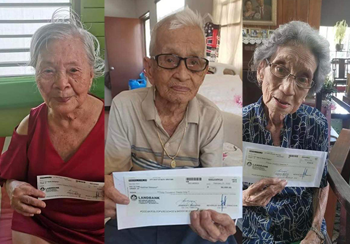 frontpage online news - Ang mga centenarians na nakatanggap ng cash incentive sa DSWD (Photo: Palakat Batangas City)